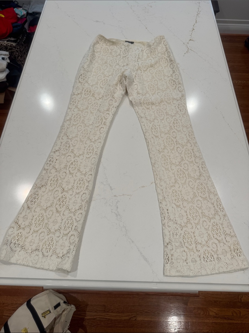 Michael Kors Cream Lace Wide-Leg Pants - Picture 2 of 4